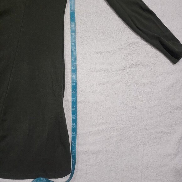 Forever 21 Womens Dress SZ L Olive Grn Lng Slv Mock Nck Skater drk academia prep - Picture 4 of 8